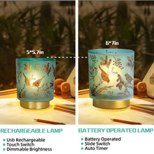 Load image into Gallery viewer, Battery Operated Cordless Lamp Timer, BIG 7&#39;&#39; Battery Powered Table Lamp, Emergency Lamp for Area No Plug/Hurricane, Decorative Bird Accent Lamp for Kitchen Counter/Entryway/Bathroom/Shelf/Living room
